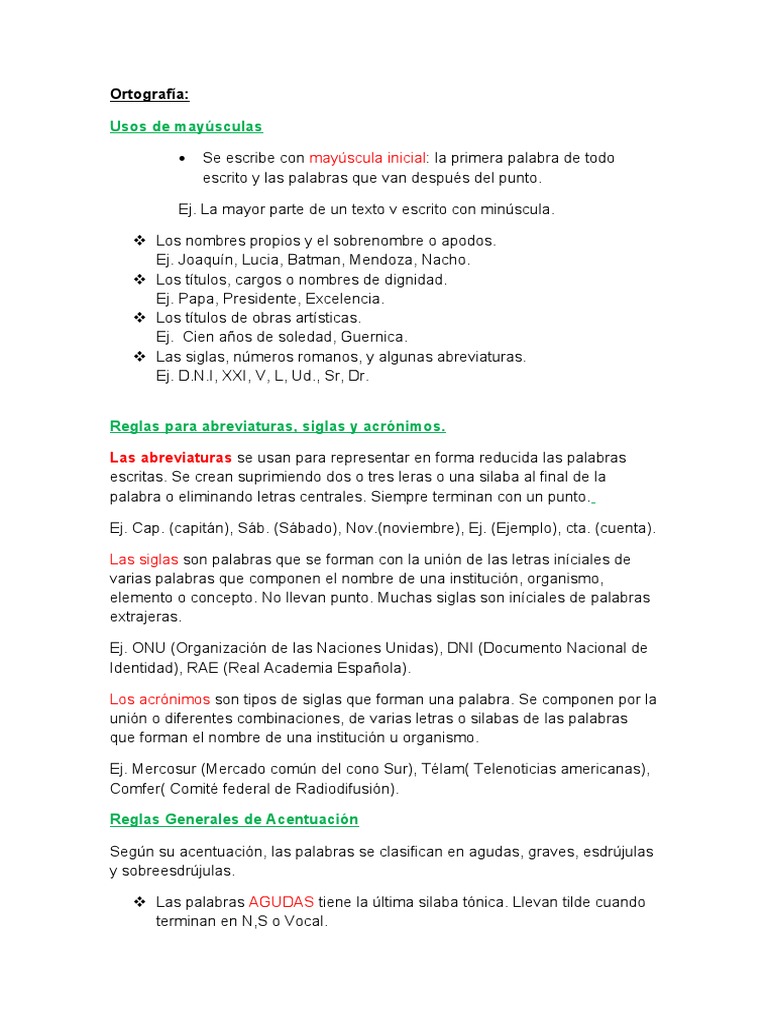 Reglas de Ortografía y Acentuación | PDF | Fonética | Lingüística