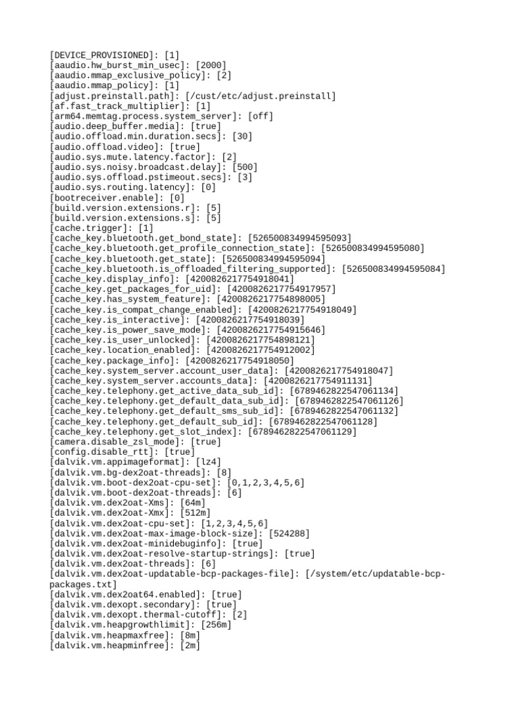 Android System Configuration Settings | PDF | Computing | Computer ...