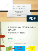 Kuliah Ke - 7 - Penerapan Teori Dalam Penelitian Tesis)