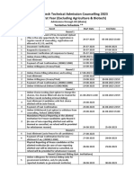 Uttar Pradesh Technical Admission Counselling 2023 B Tech First Year (Excluding Agriculture & Biotech)