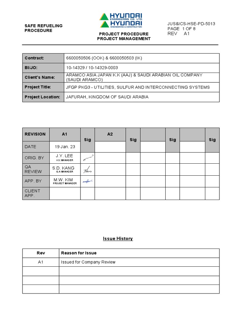 Safe Refueling Procedure PDF Aerial Refueling Oil Tanker