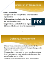 4.0 Environment of Organizations