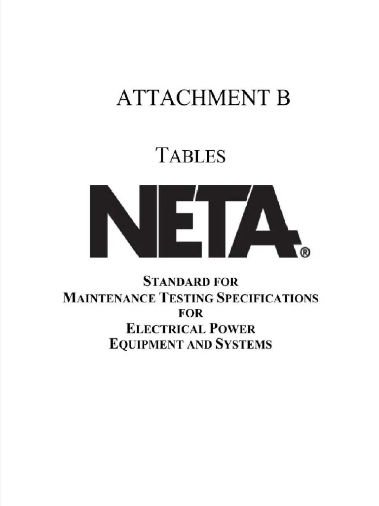 ANSI NETA STANDARD FOR MAINTENANCE TESTING SPECIFICATIONS visual data 7