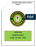 Class-7 - TERM 2 - Exam Syllabus