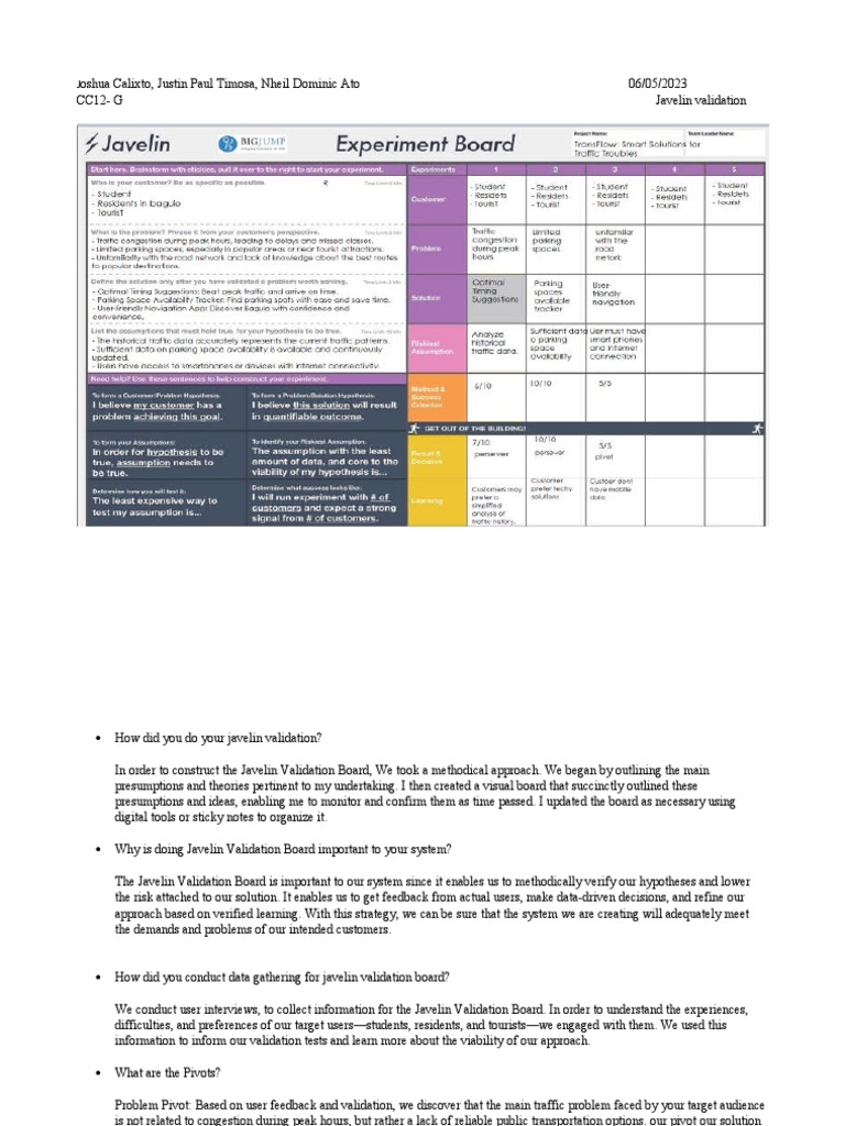 Javelin Validation PDF Market Segmentation Business Model