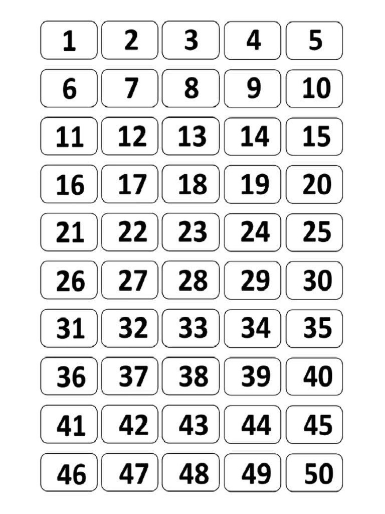 Bingo de Numeros | PDF
