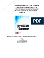 Impact of The Pantawid Pamilyang Pilipino Program To The Education, Health and Nutrition Status of Learner-Beneficiaries in The Third Congressional District of Quezon