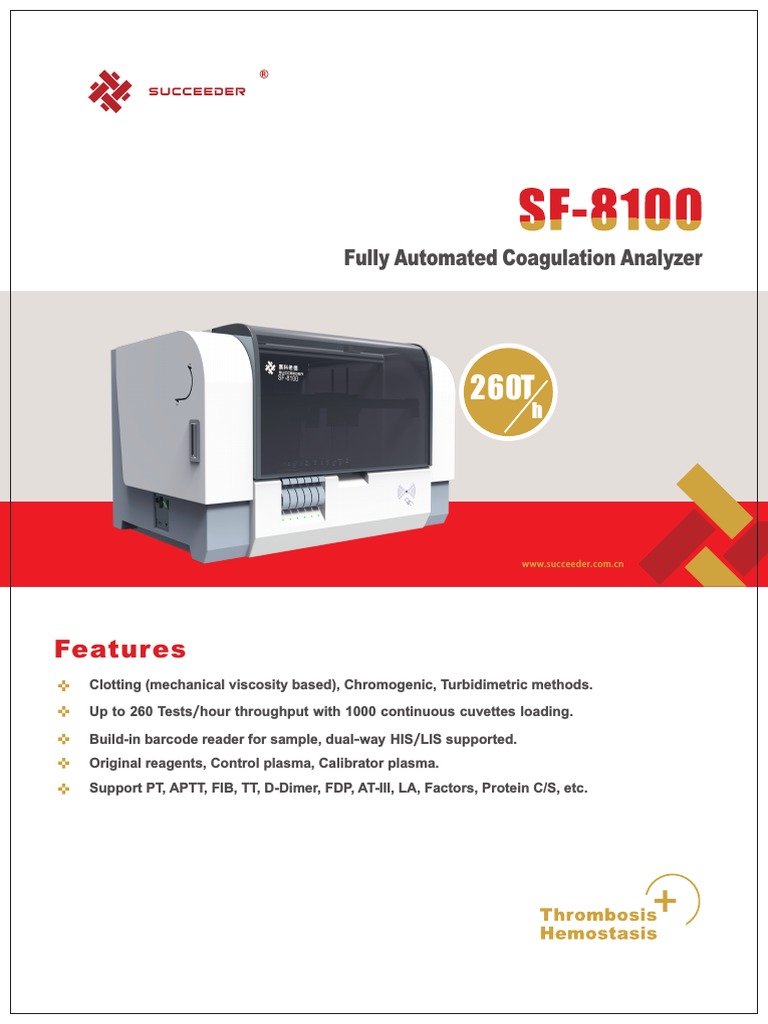 SF8100 Automated Coagulation Analyzer | PDF