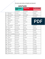 INFO. VandS LIST OF VERBS