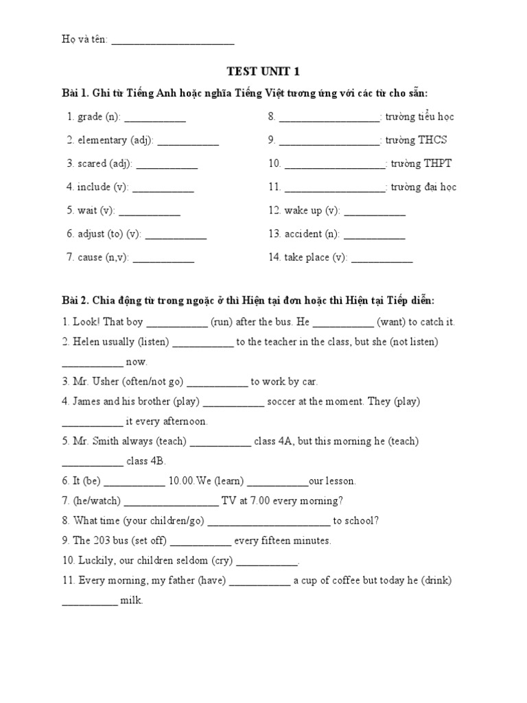 Test Unit 1 | PDF