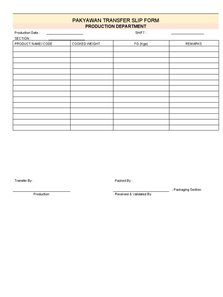 Transfer Slip PDF