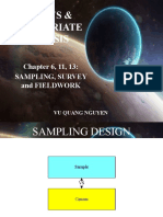 Surveys & Multivariate Analysis: Chapter 6, 11, 13: Sampling, Survey and Fieldwork