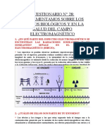 Cuestionario N°28 Efectos Biológicos y en La Salud Del Campo Electromagnético - Roland Alessandro Luna Ulario