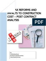 New Tax Reforms and Impacts To Construction Cost - Post Contract Analysis