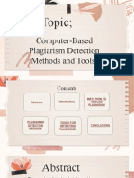 Computer-Based Plagiarism Detection Methods and Tools