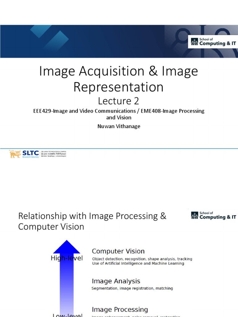 Lecture 2-Image Acquisition Image Representation | PDF | Image ...