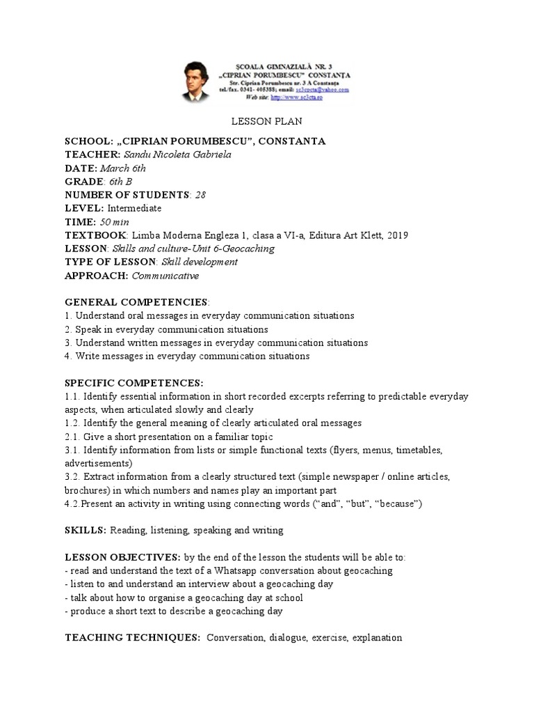 Lesson Plan CLS A 6-A | PDF | Communication | Cognition
