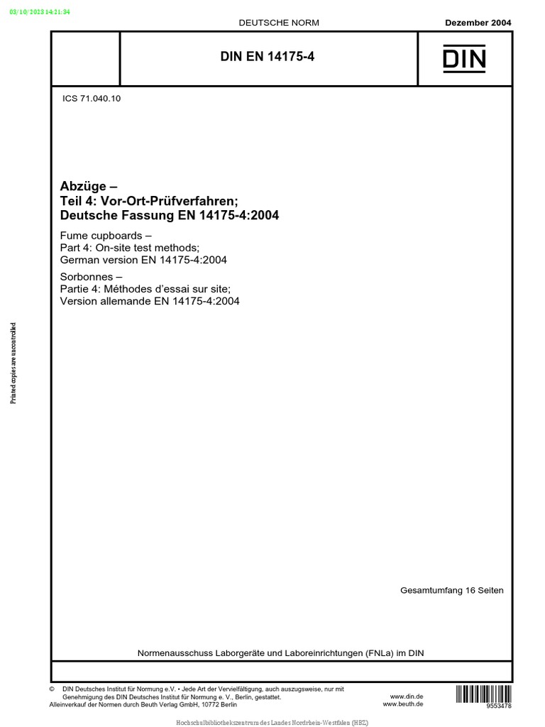 Din en 14175-4 | PDF