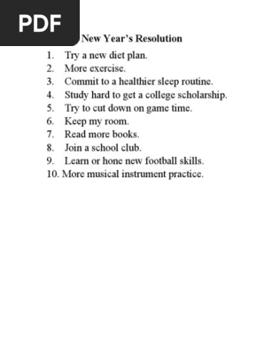 New Year' Resolution