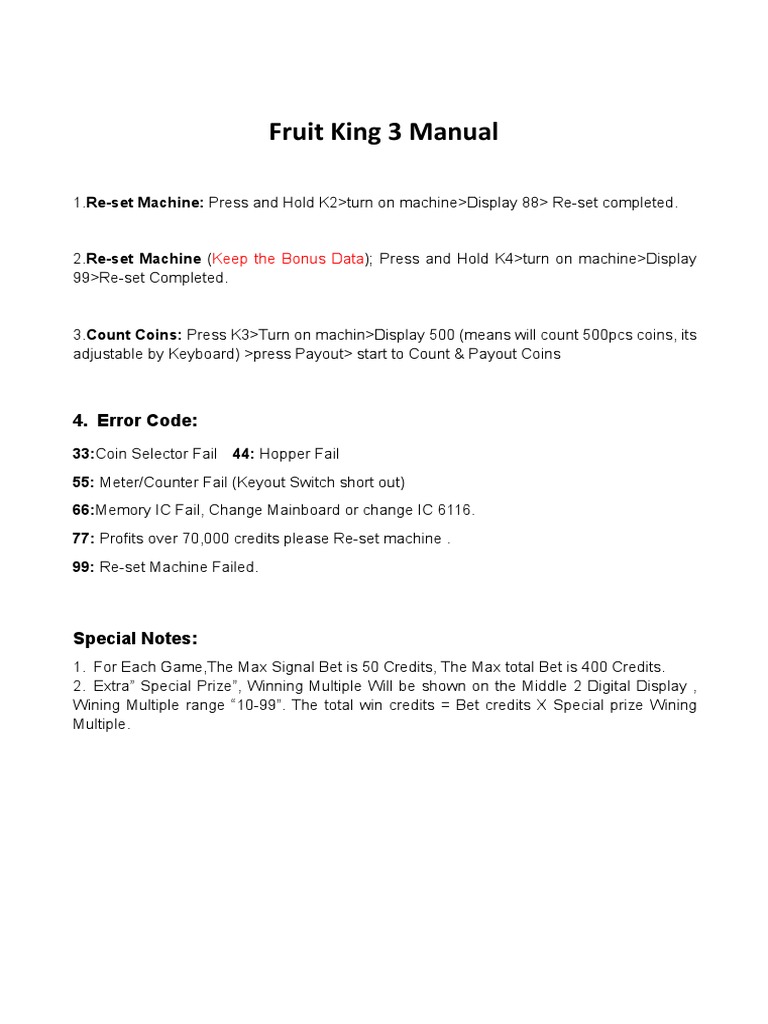 Fruit King 3 PDF Office Equipment Computing