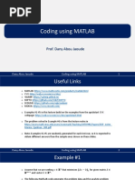 Coding Using MATLAB