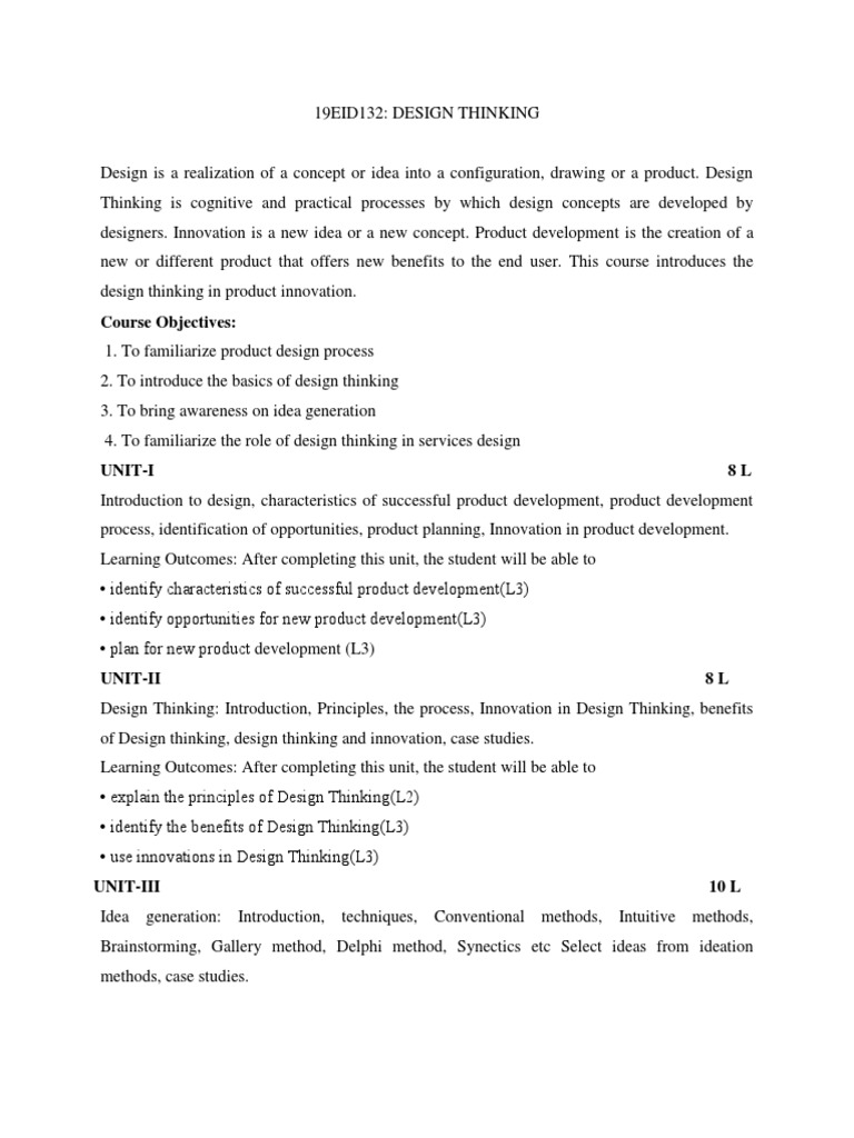 Design Thinking for Product Innovation | PDF | Design Thinking | Design