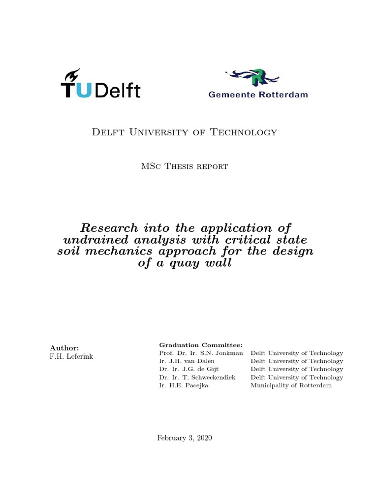 Thesis Report Final FH Leferink | PDF | Strength Of Materials | Soil ...