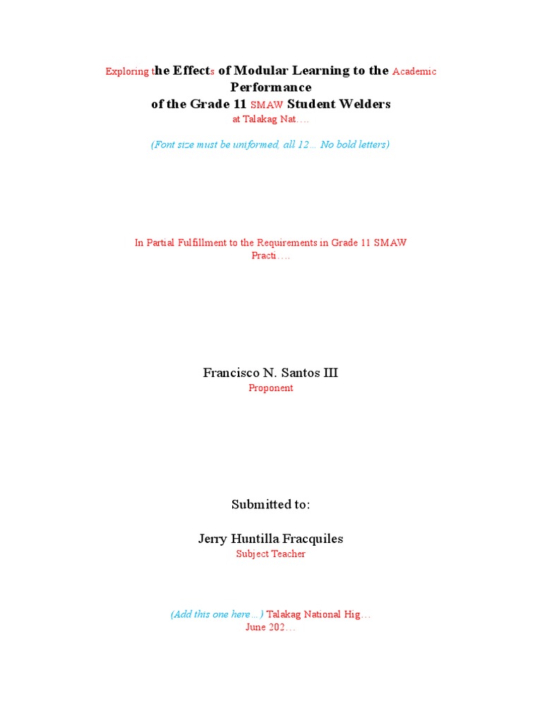 Modular Learning Impact on SMAW Students | PDF | Art
