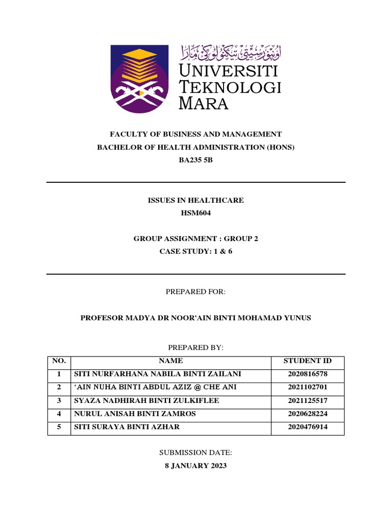 Group Assignment HSM604 Case Study | PDF | Medicine | Health Care