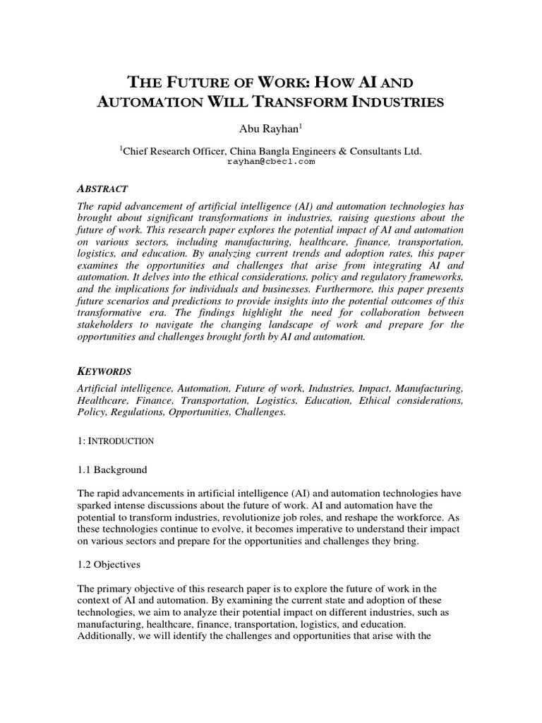 The Future of Work: How AI and Automation Will Transform Industries ...