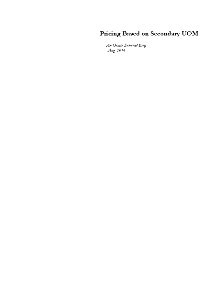 Pricing Based On Secondary UOM | PDF | Pricing | Weight
