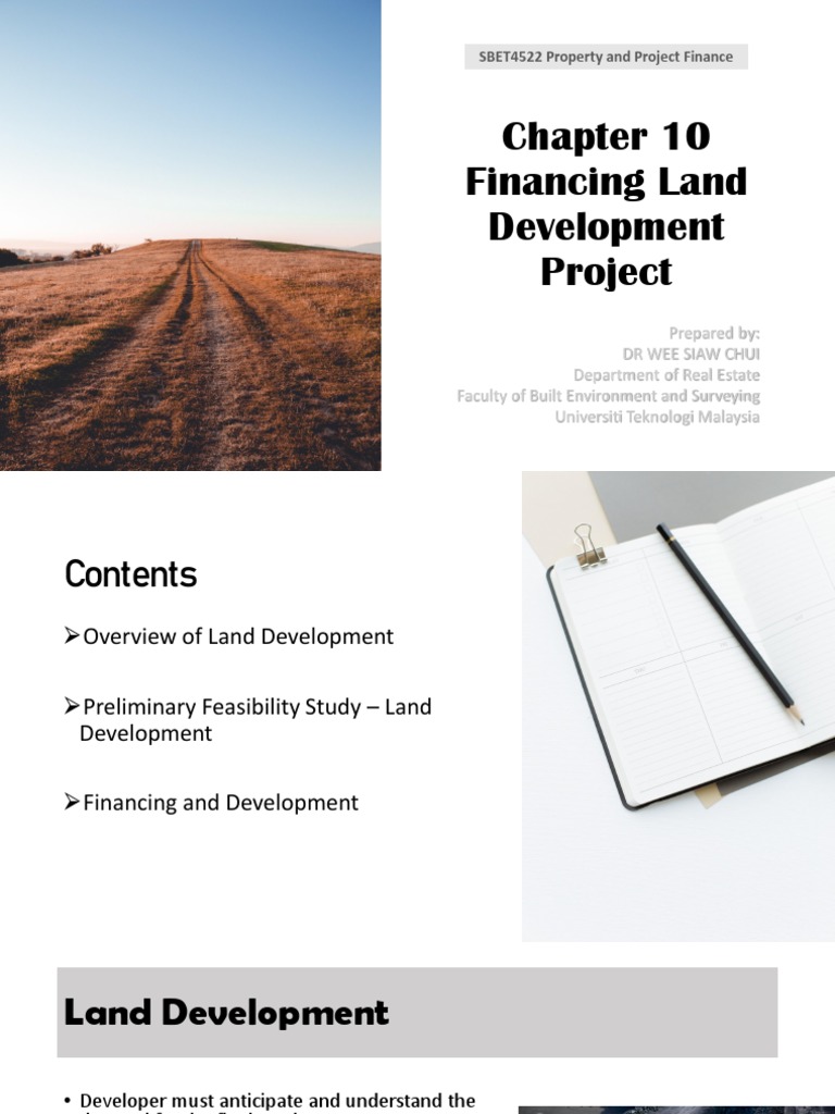 Financing Land Development Projects | PDF | Loans | Mortgage Loan
