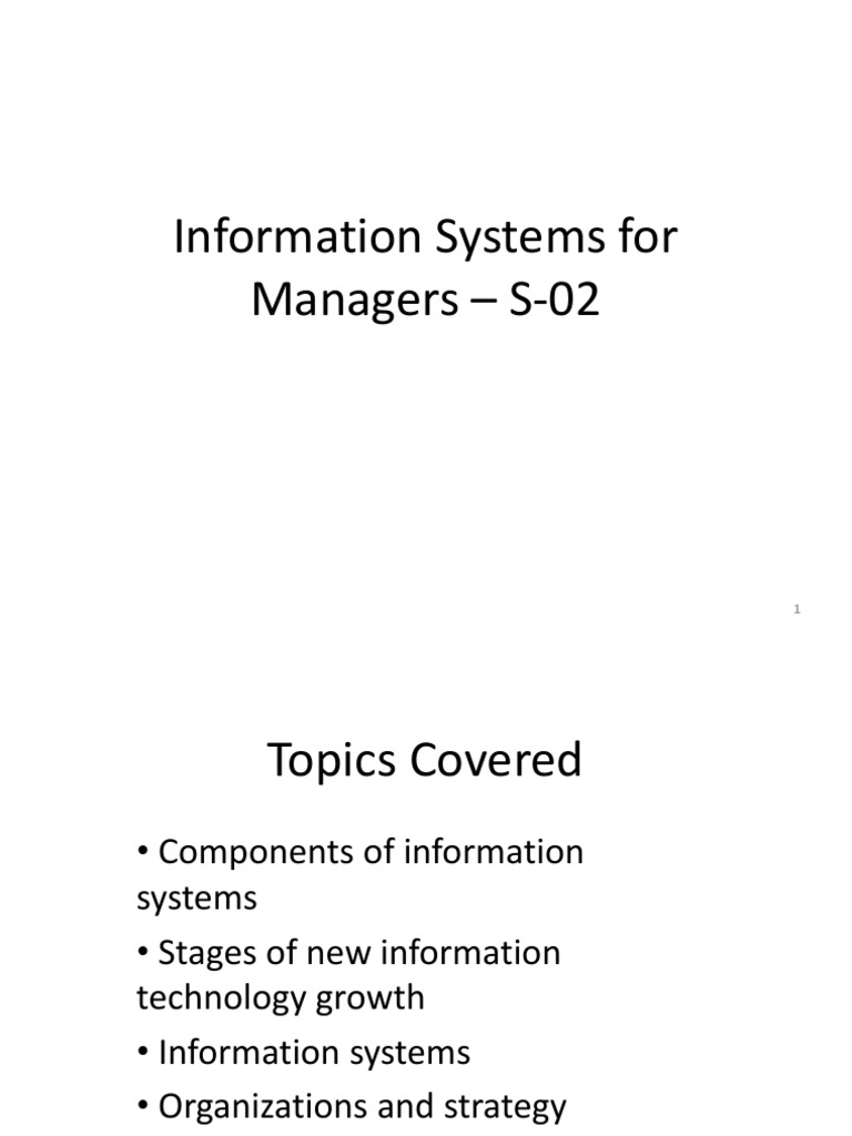 ISM-02 (Introduction To Information Systems - 2) | PDF | Information ...