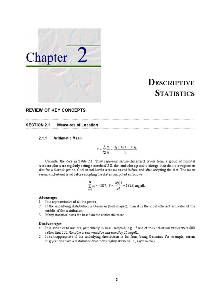 Descriptive Statistics Overview | PDF | Mean | Quantile