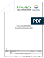 Data Sheet For Electrical Cables For Low Voltage System