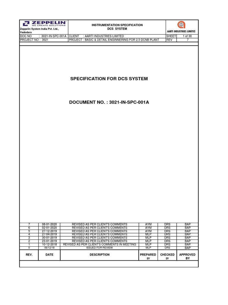 DCS System Specifications for DCNB Plant | PDF | Computer Data Storage ...