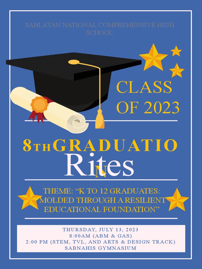 Blue Illustrated Graduation Ceremony Program | PDF