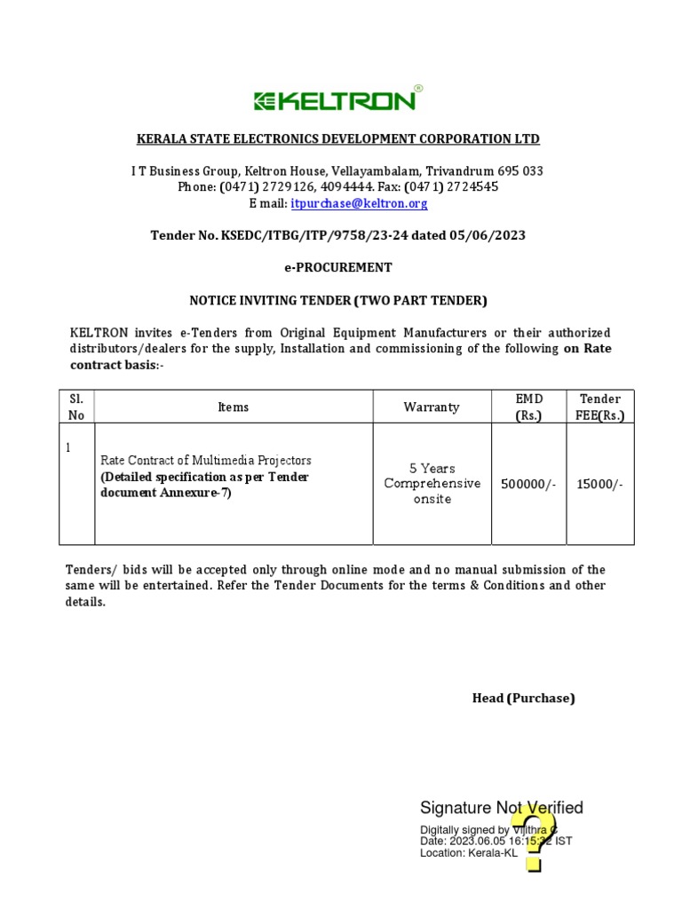 Signature not verified digitally signed by vijithra c date 2023 06 05