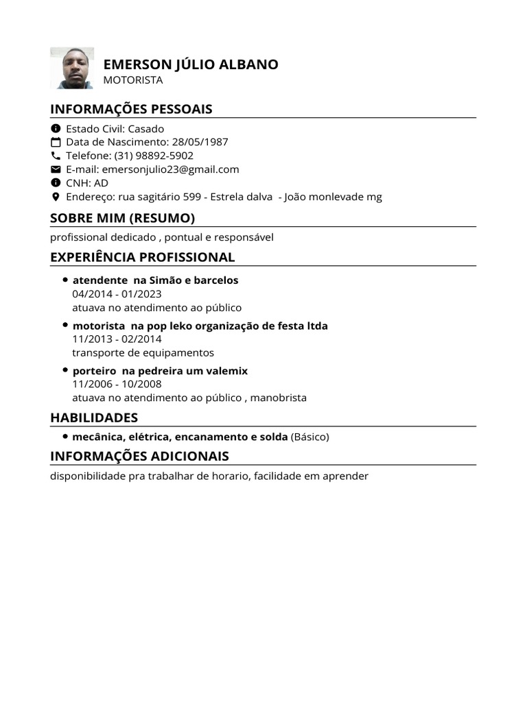 Currículo Emerson Júlio Albano (1) PDF