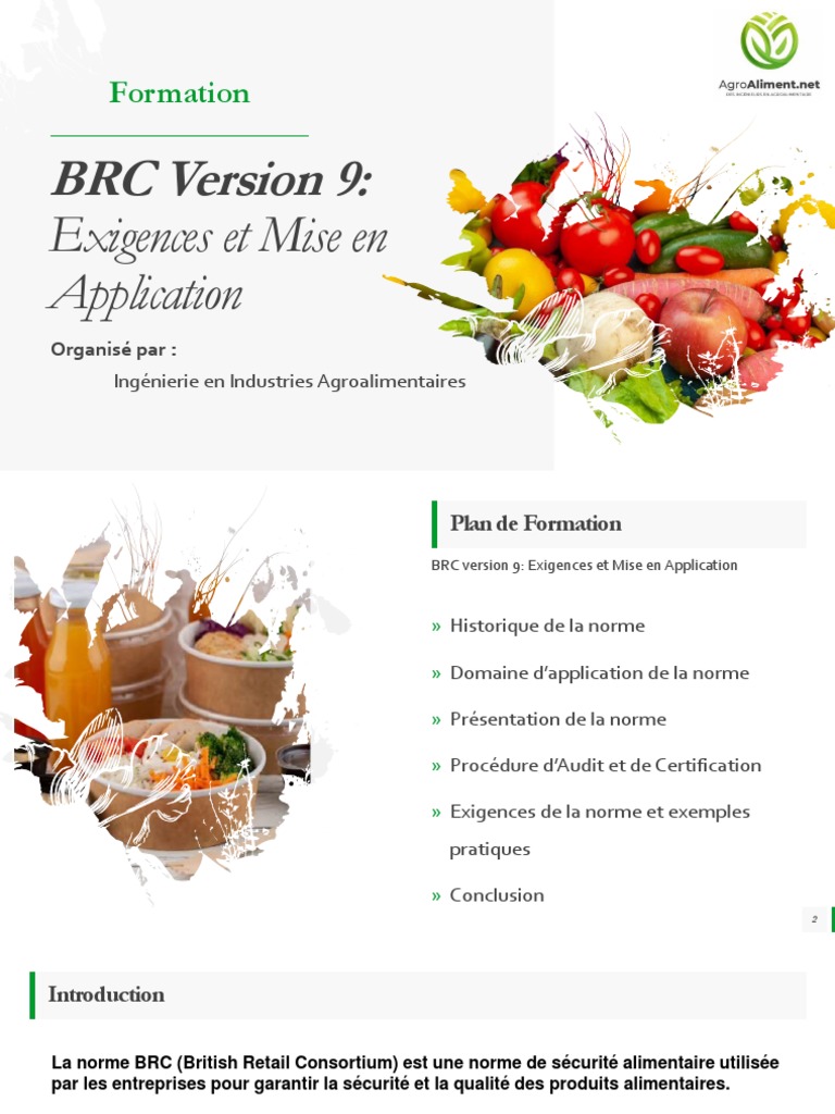 BRC Version 9 : Exigences et Application | PDF | Sécurité | Nourritures