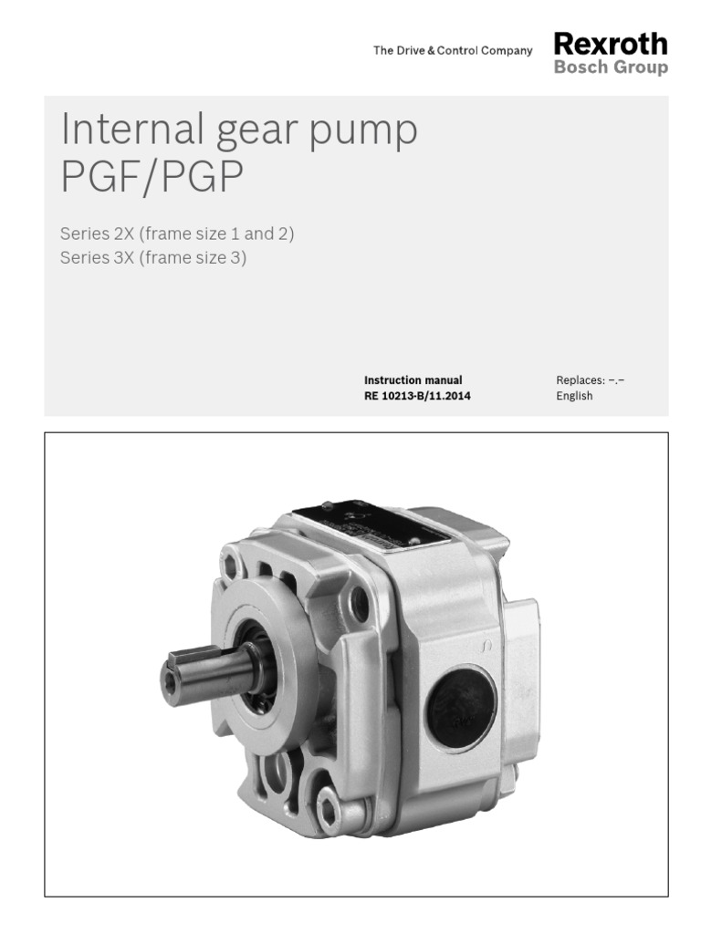Internal Gear Pump PGF/PGP Series 2X (Frame Size 1 and 2) Series 3X