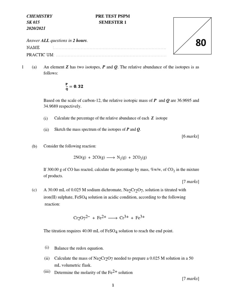SK015 KMPP Questions No Answer | PDF | Ammonia | Solubility