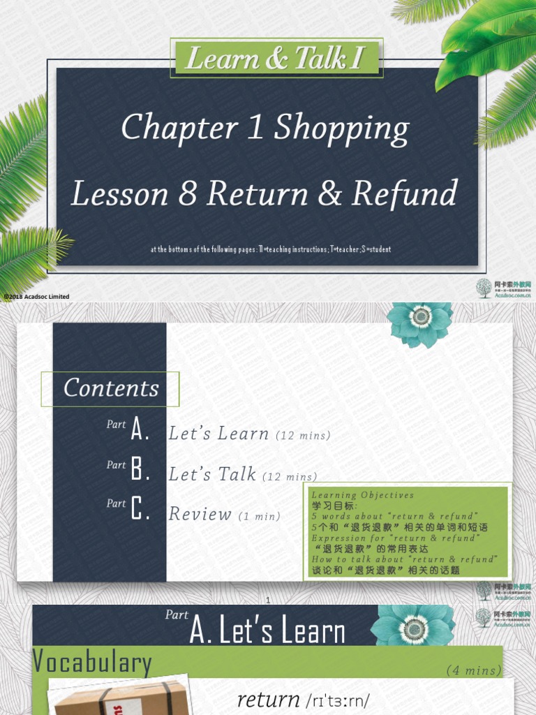 lesson-8-return-refund-pdf-applied-linguistics-behavior
