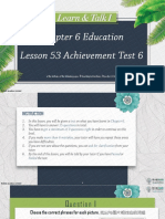 Lesson 53 Achievement Test 6