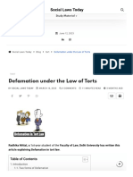 Defamation in Tort Law