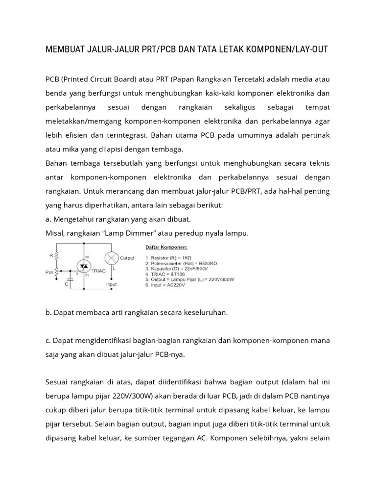 Membuat Jalur Pada PCB | PDF