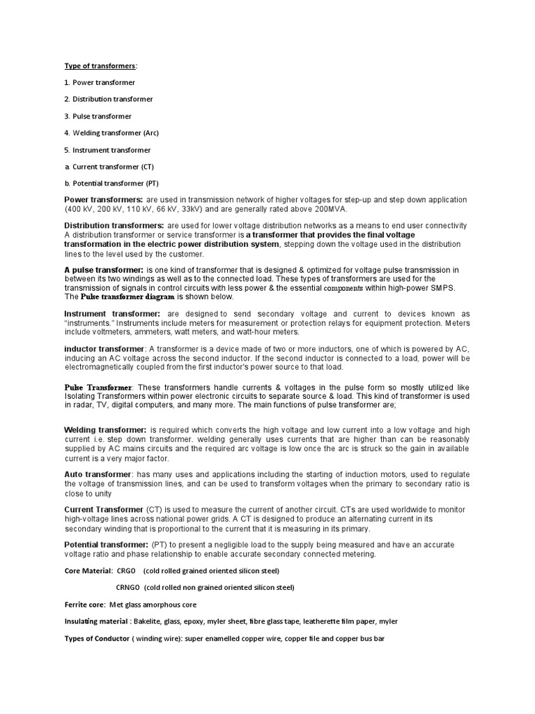 Transformer Pdf Transformer Electric Power Distribution