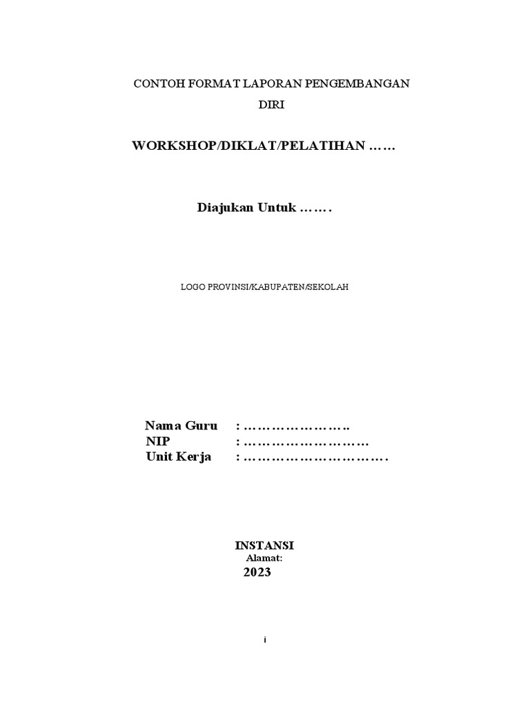 Laporan Pengembangan Diri Workshop | PDF | Karier & Perkembangan