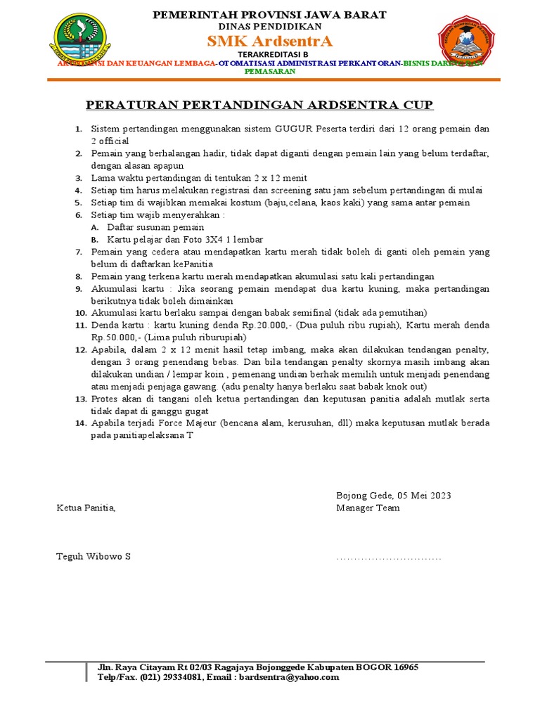 Peraturan Turnamen Futsal | PDF