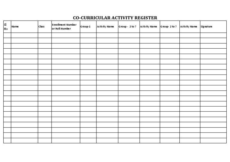 Co-Curricular Activity REGISTER | PDF | Finance & Money Management ...